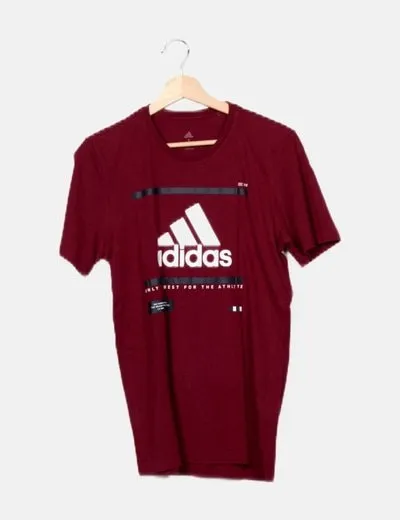 Adidas Camiseta granate estampada