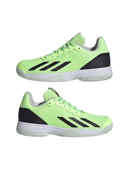 ADIDAS Zapatos de tenis Courtflash Junior Green Spark/Aurora Black/Lucid Lemon