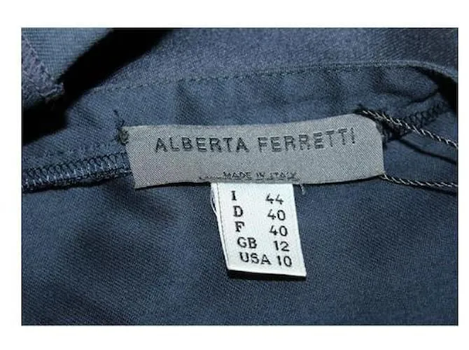 Alberta Ferretti Conjunto de pantalón azul marino con costuras color crema 