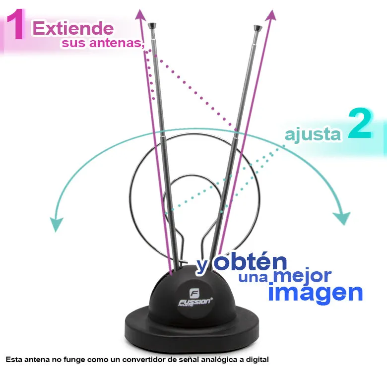 AN9503 ANTENA DE CONEJO HD TV PARA INTERIORES