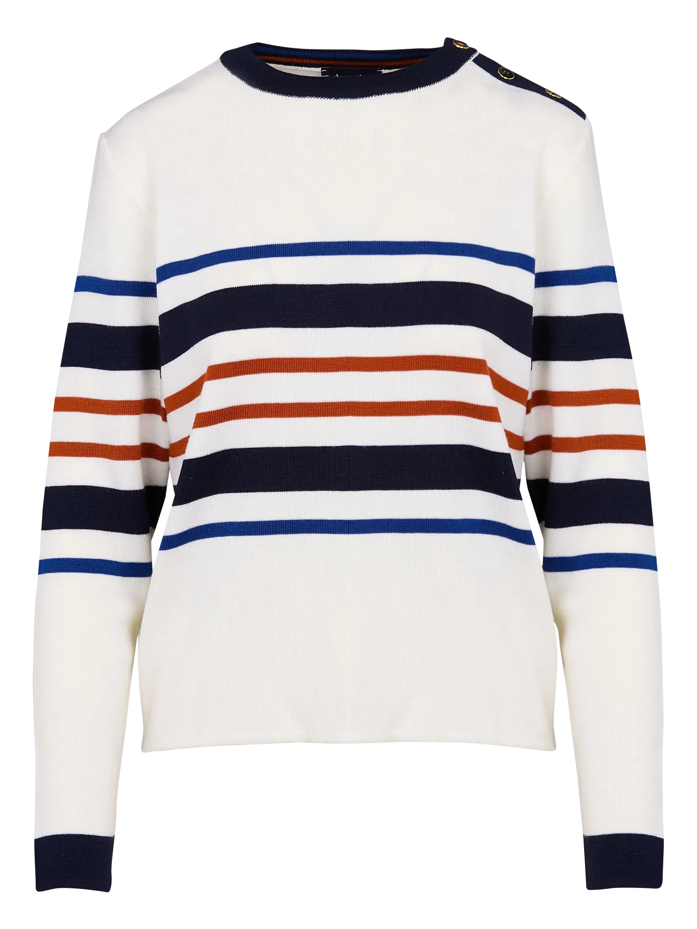 ARMOR LUX Jersey recto de lana con cuello redondo en multicolor