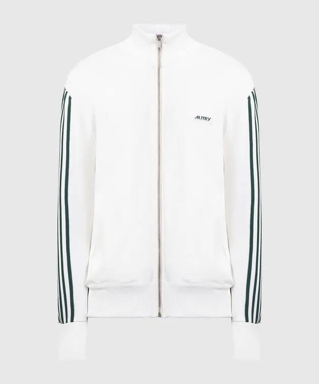 AUTRY White sports jacket with logo embroidery