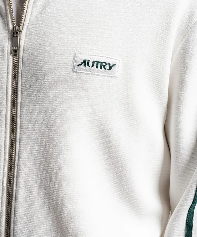 AUTRY White sports jacket with logo embroidery