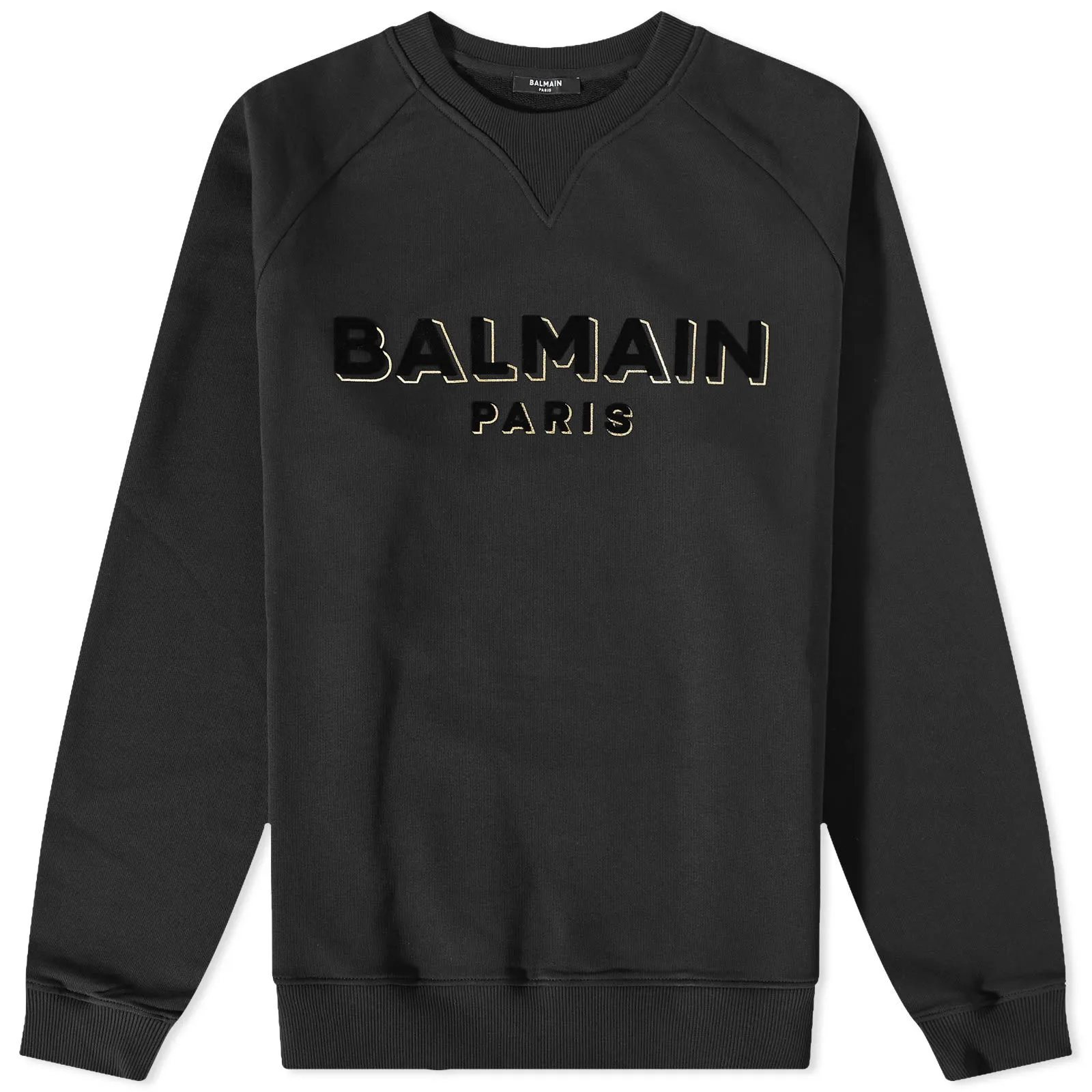 Balmain Flock & Foil Paris Logo Crew Sweat
