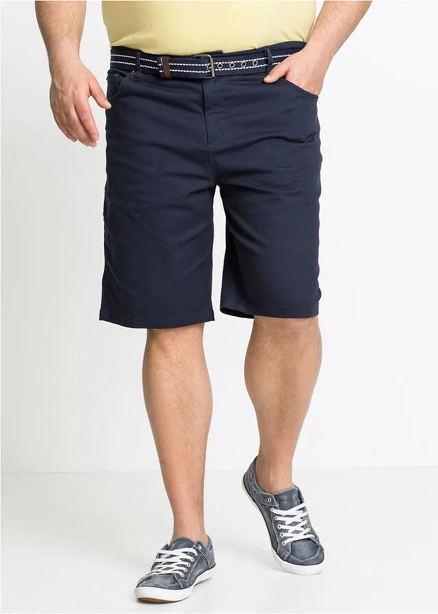 Bermudas elásticas, classic fit Azul oscuro