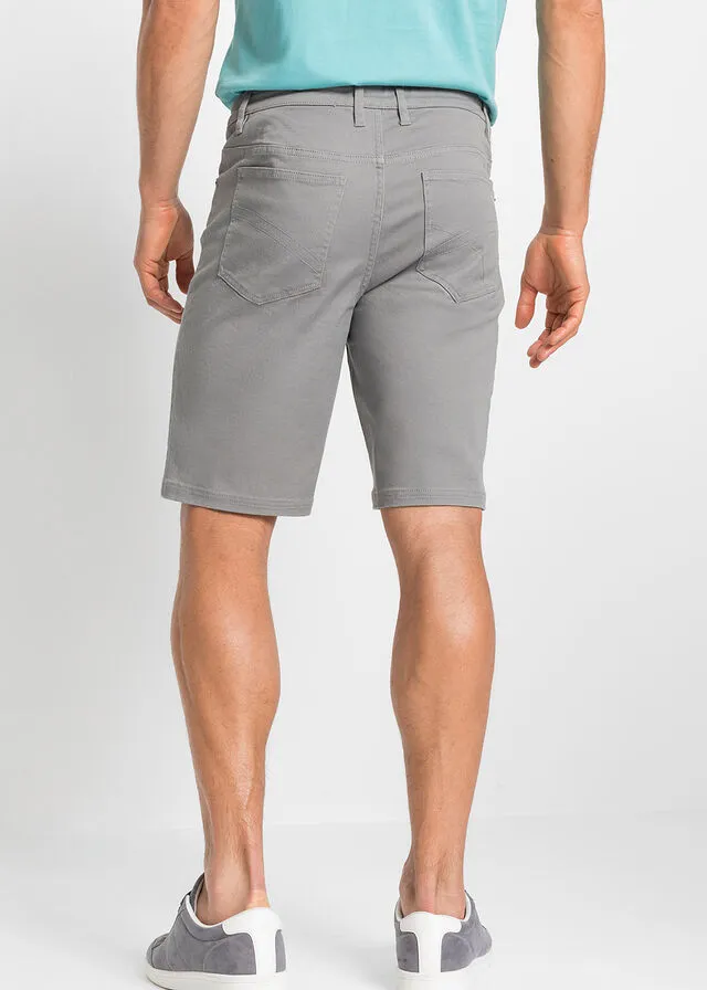 Bermudas elásticas, classic fit Gris