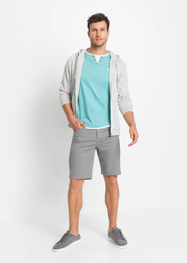 Bermudas elásticas, classic fit Gris