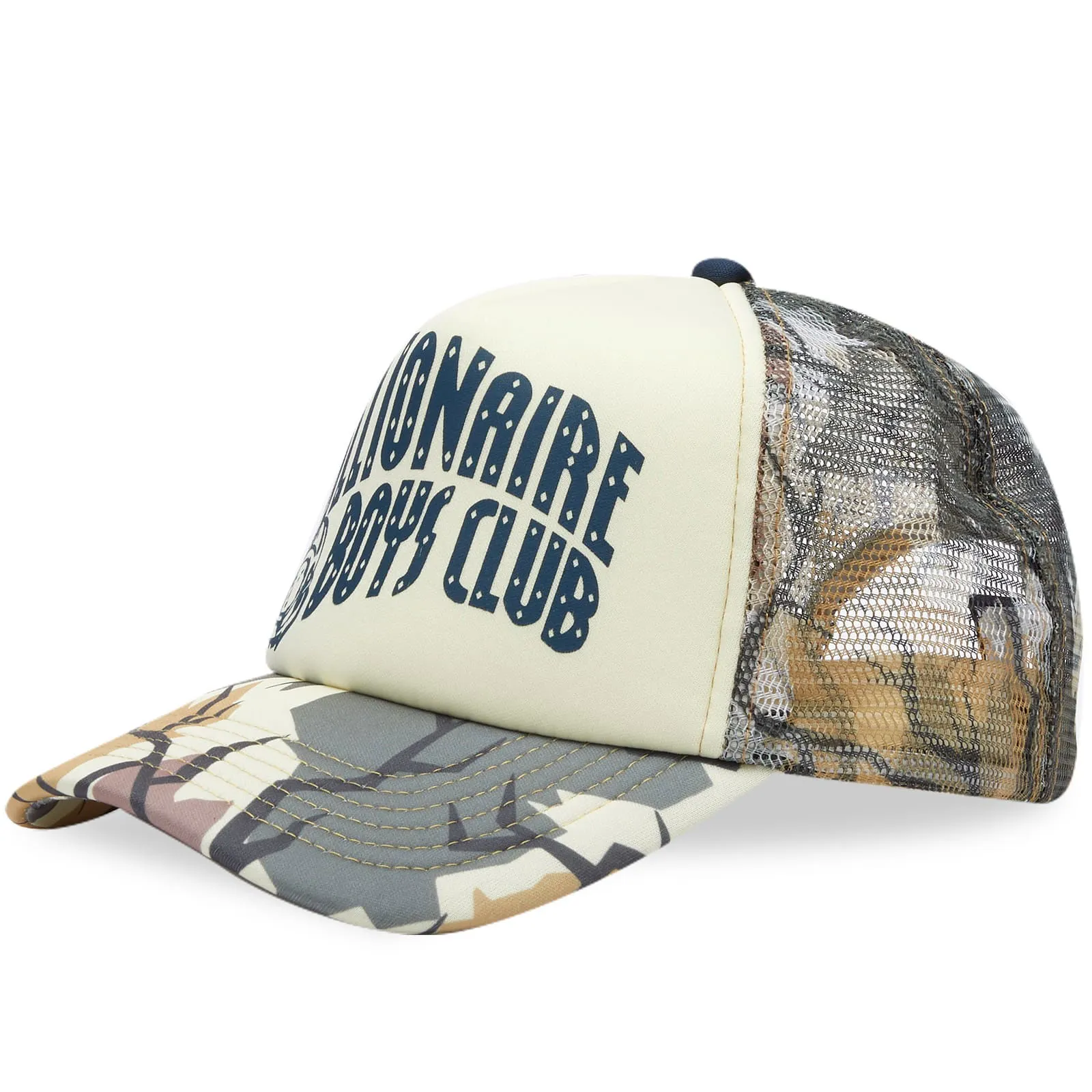 BILLIONAIRE BOYS CLUB Camo Arch Logo Trucker Cap