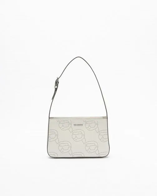 Bolso de hombro Karl Lagerfeld K/Ikonik 2.0 Perforated Blanco