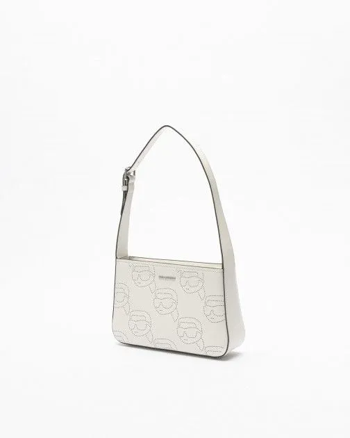 Bolso de hombro Karl Lagerfeld K/Ikonik 2.0 Perforated Blanco
