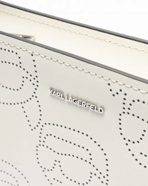 Bolso de hombro Karl Lagerfeld K/Ikonik 2.0 Perforated Blanco