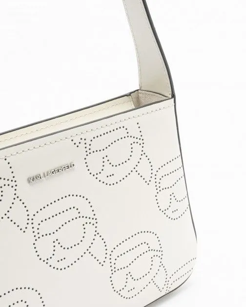 Bolso de hombro Karl Lagerfeld K/Ikonik 2.0 Perforated Blanco