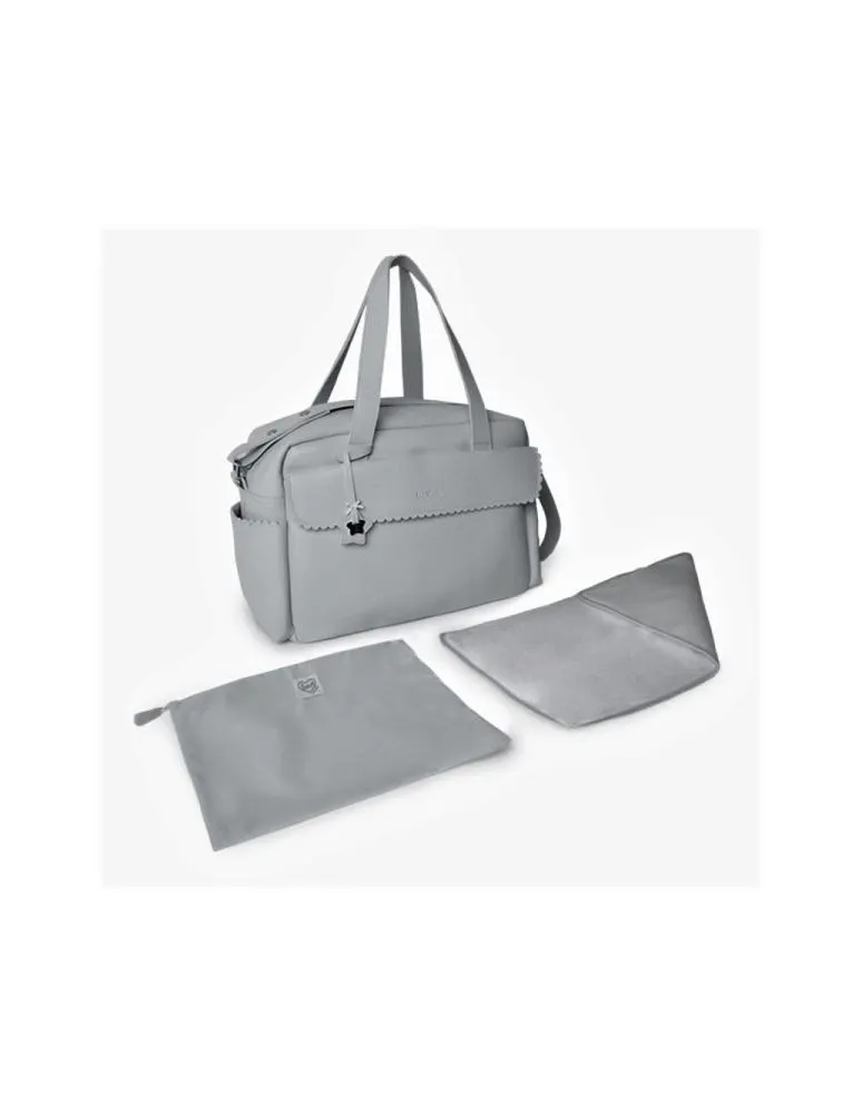 BOLSO MATERNIDAD + CAMBIADOR LOVE GRIS TUC TUC