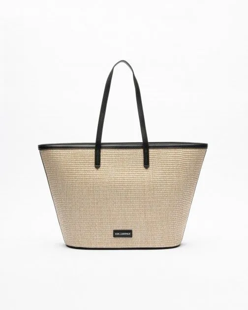 Bolso shopper Karl Lagerfeld K/Essential Raffia Tote Beige