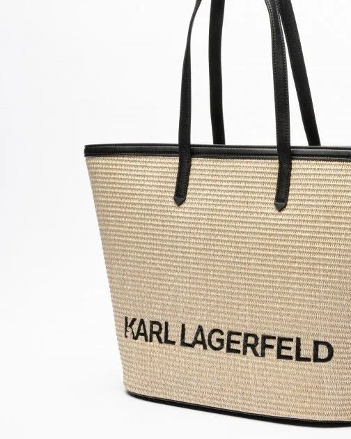 Bolso shopper Karl Lagerfeld K/Essential Raffia Tote Beige