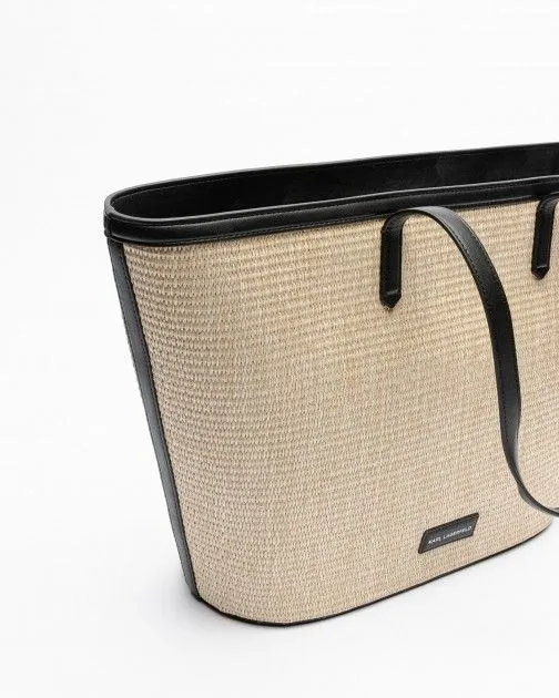 Bolso shopper Karl Lagerfeld K/Essential Raffia Tote Beige