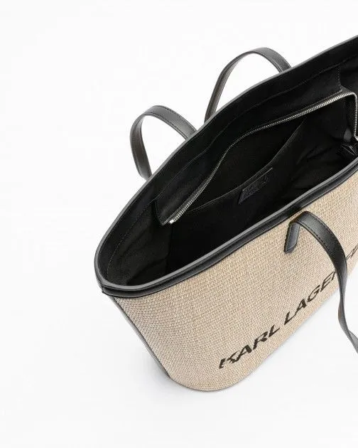 Bolso shopper Karl Lagerfeld K/Essential Raffia Tote Beige