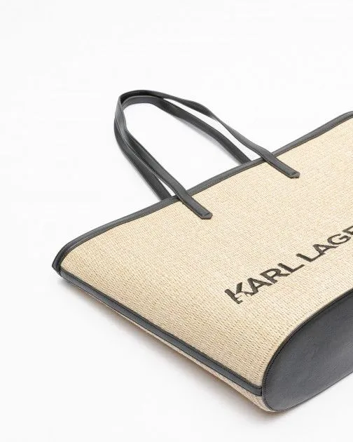 Bolso shopper Karl Lagerfeld K/Essential Raffia Tote Beige