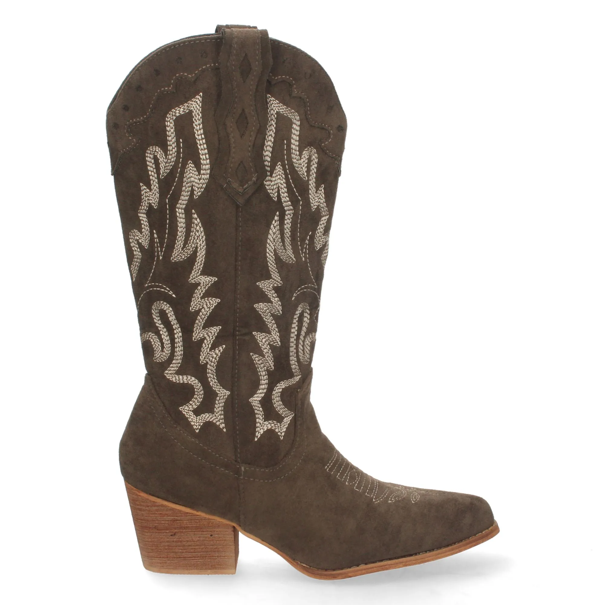 Botas cowboy camperas bordado en caña mujer color verde
