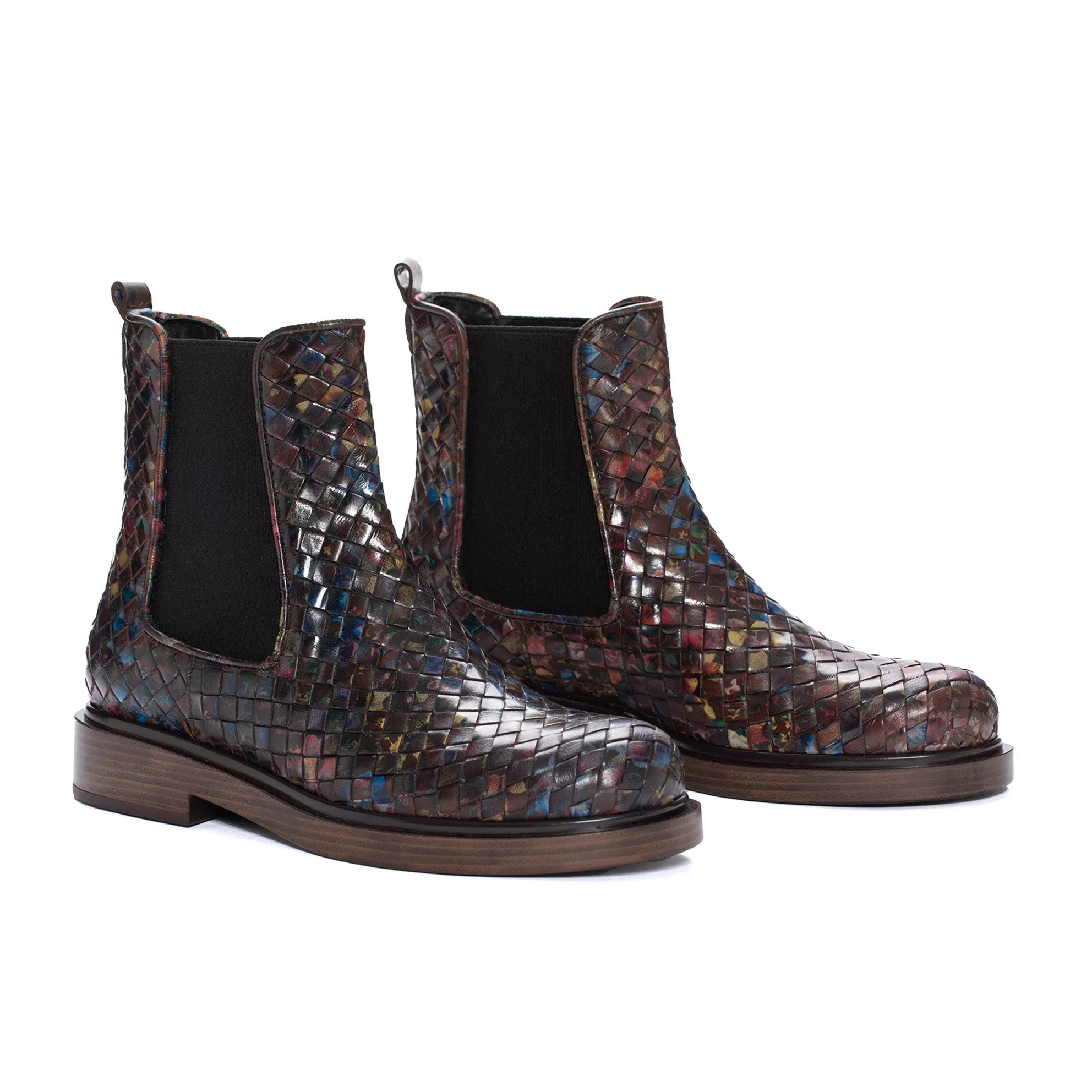 BOTIN PLANO SELINE TRENZADO 10MM COBALTO