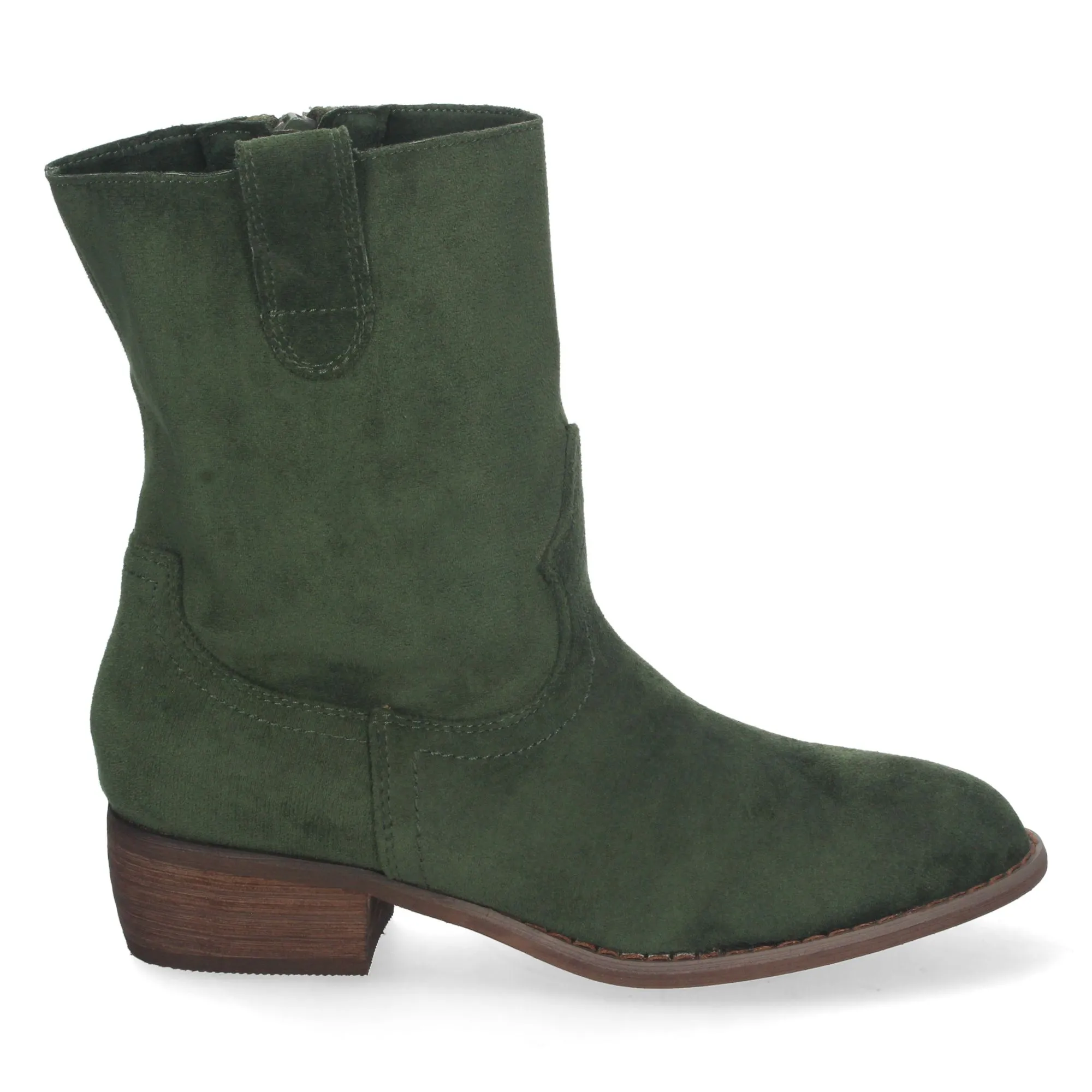 Botines bajos cómodos punta redonda mujer color verde