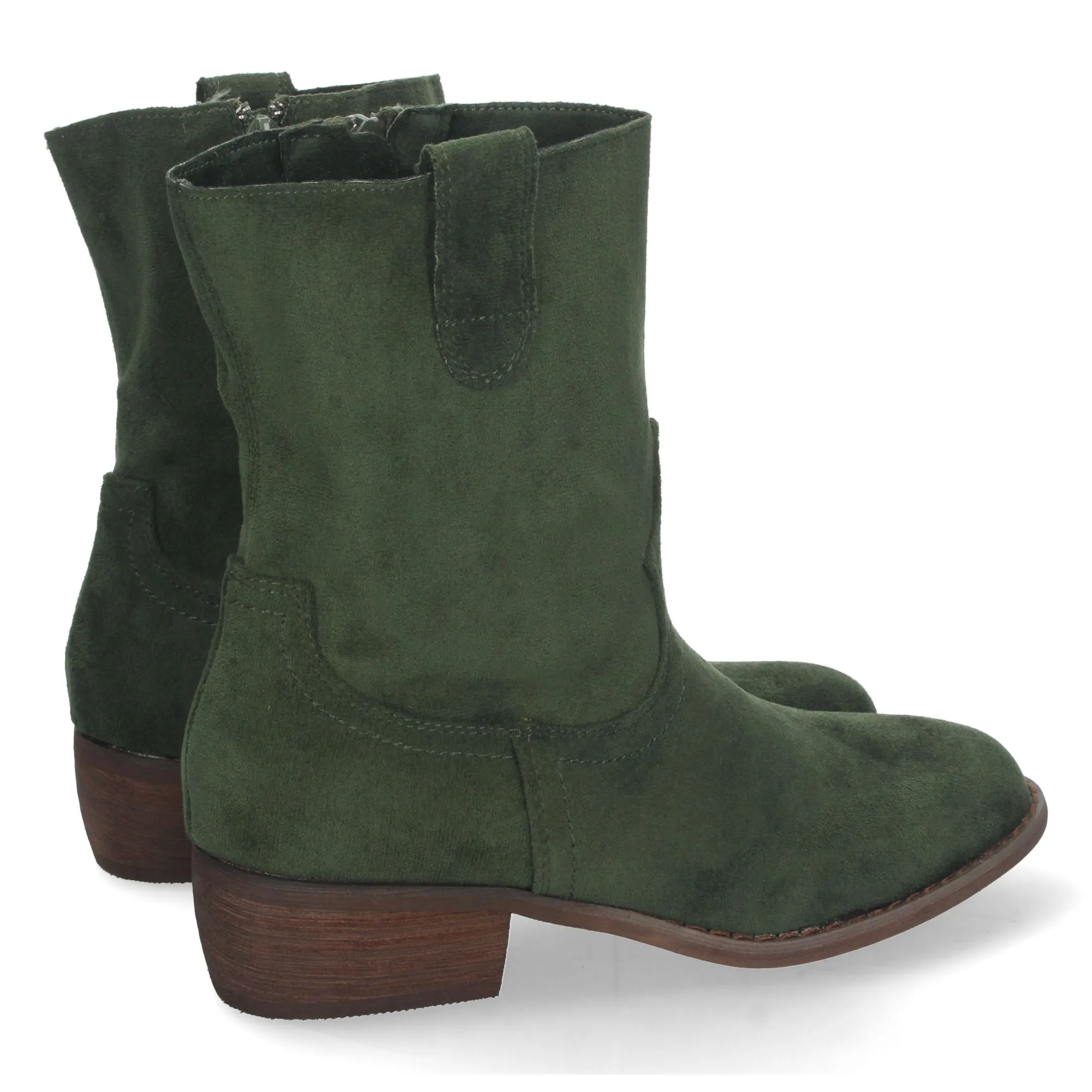 Botines bajos cómodos punta redonda mujer color verde