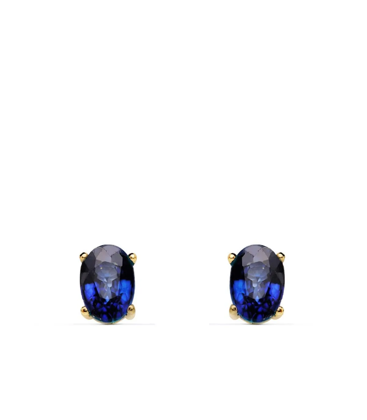 Boucles d'oreilles pour femme Nora Or Jaune 18K Saphir Oval