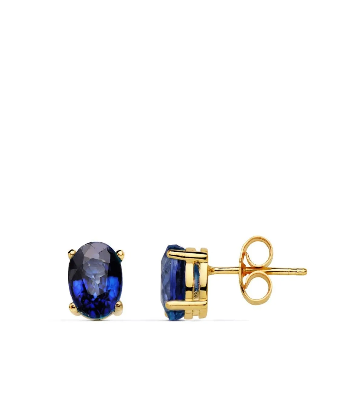 Boucles d'oreilles pour femme Nora Or Jaune 18K Saphir Oval