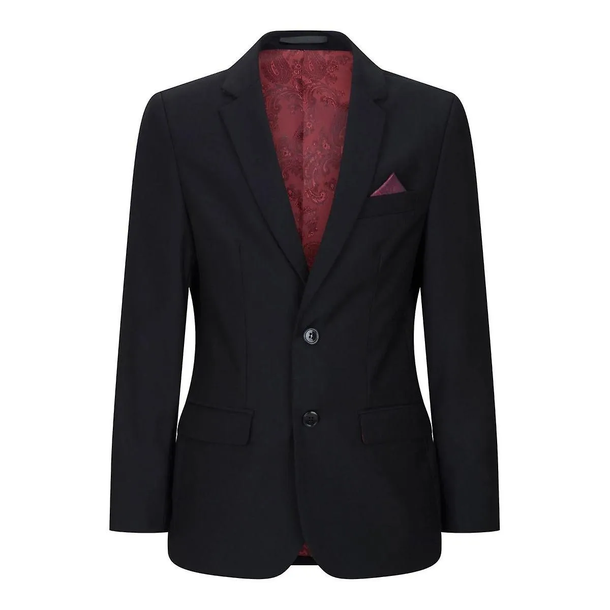 Boys 3 Piece Plain Black Classic Retro Suit