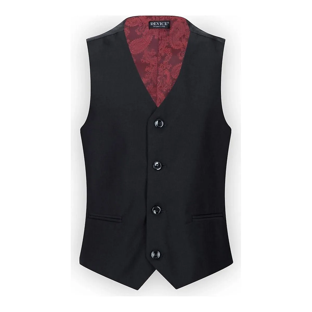 Boys 3 Piece Plain Black Classic Retro Suit