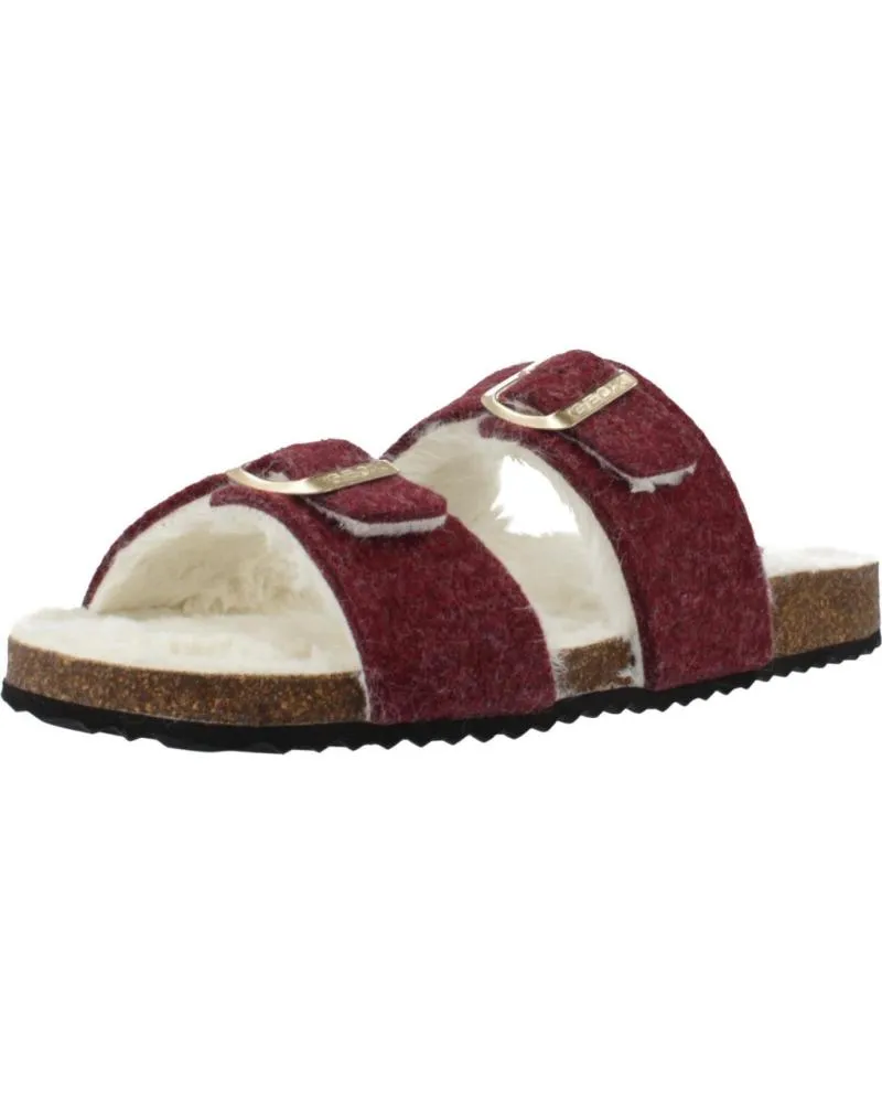 Calzado de casa GEOX  de Mujer ZAPATILLAS HOGAR MUJER MODELO D BRIONIA COLOR BURDEOS  C7357