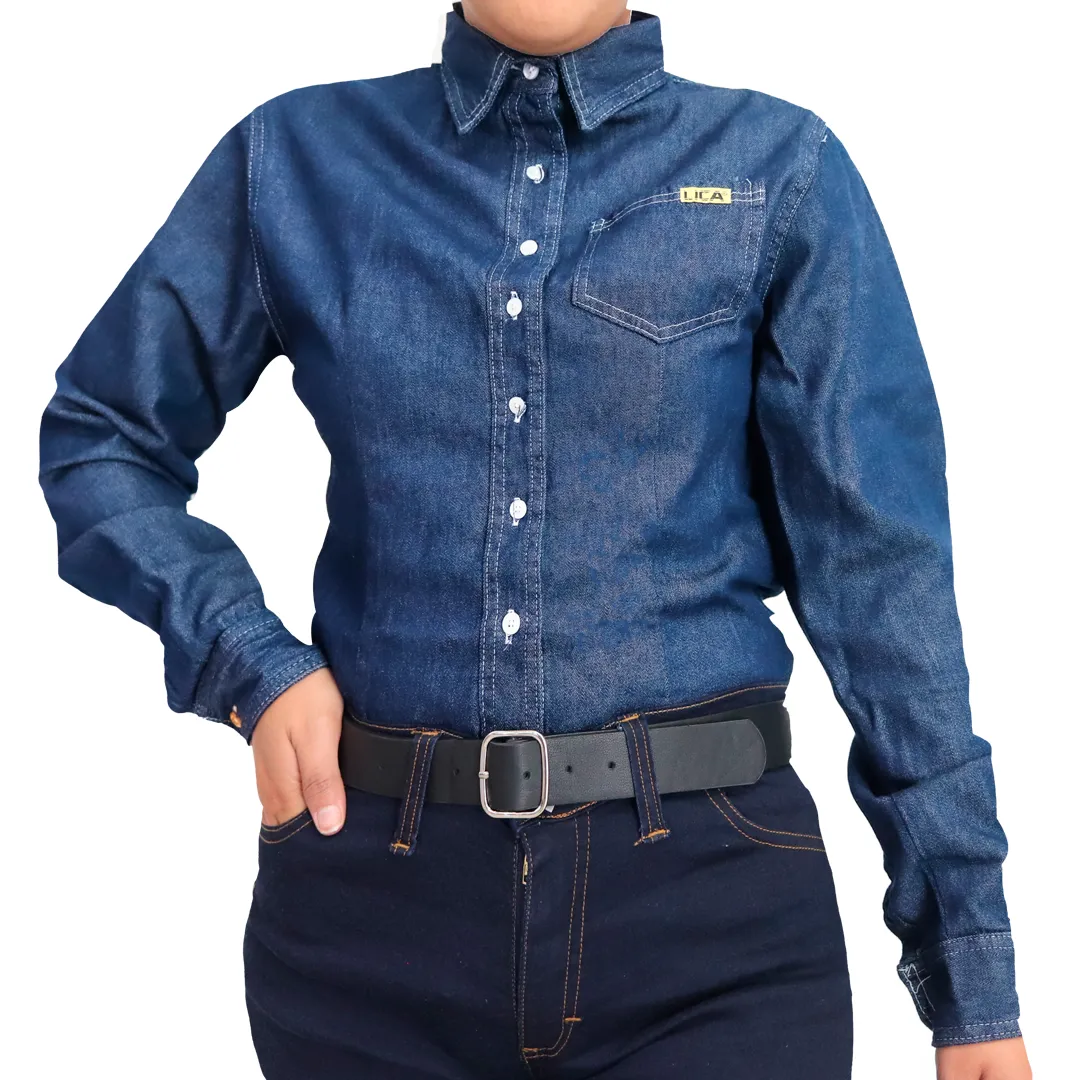 CAMISA DE MEZCLILLA PARA DAMA MOD. CAMMEZDAM MARCA LICA