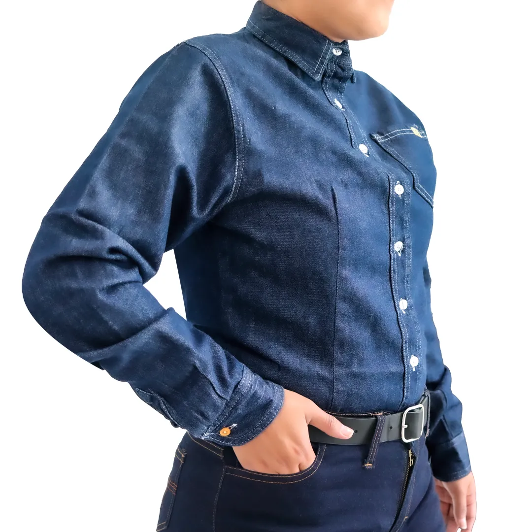 CAMISA DE MEZCLILLA PARA DAMA MOD. CAMMEZDAM MARCA LICA