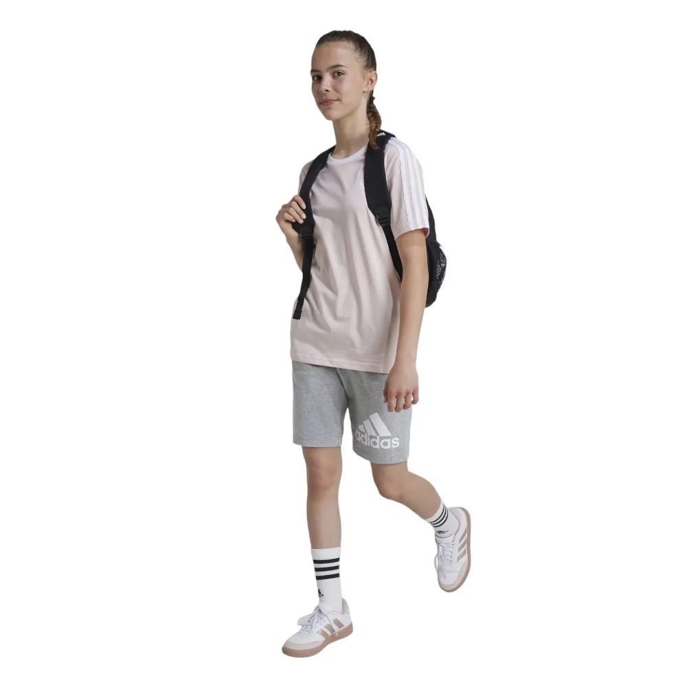 CAMISETA ADIDAS ESSENTIALS 3 BANDAS ALGODON LOOSE FIT ROSA IZ3448 NIÑA