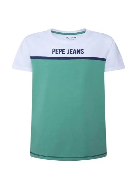 camiseta pepe jeans alane verde para niño