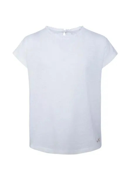 camiseta pepe jeans alexis blanco para niña