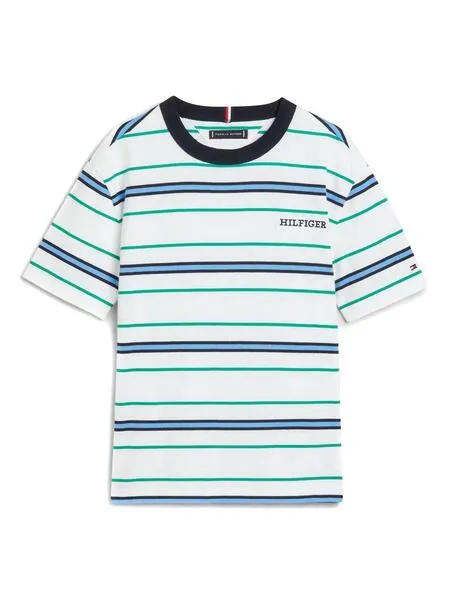 Camiseta Tommy Hilfiger Monotype Rayas Para Niño