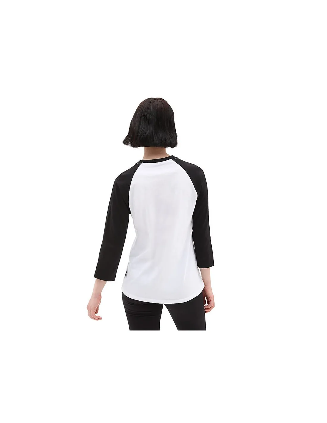 Camiseta Vans Drop V Raglan Blanco Mujer