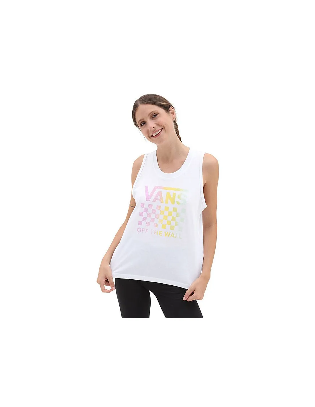 Camiseta Vans Lock Box Tank Blanco Mujer