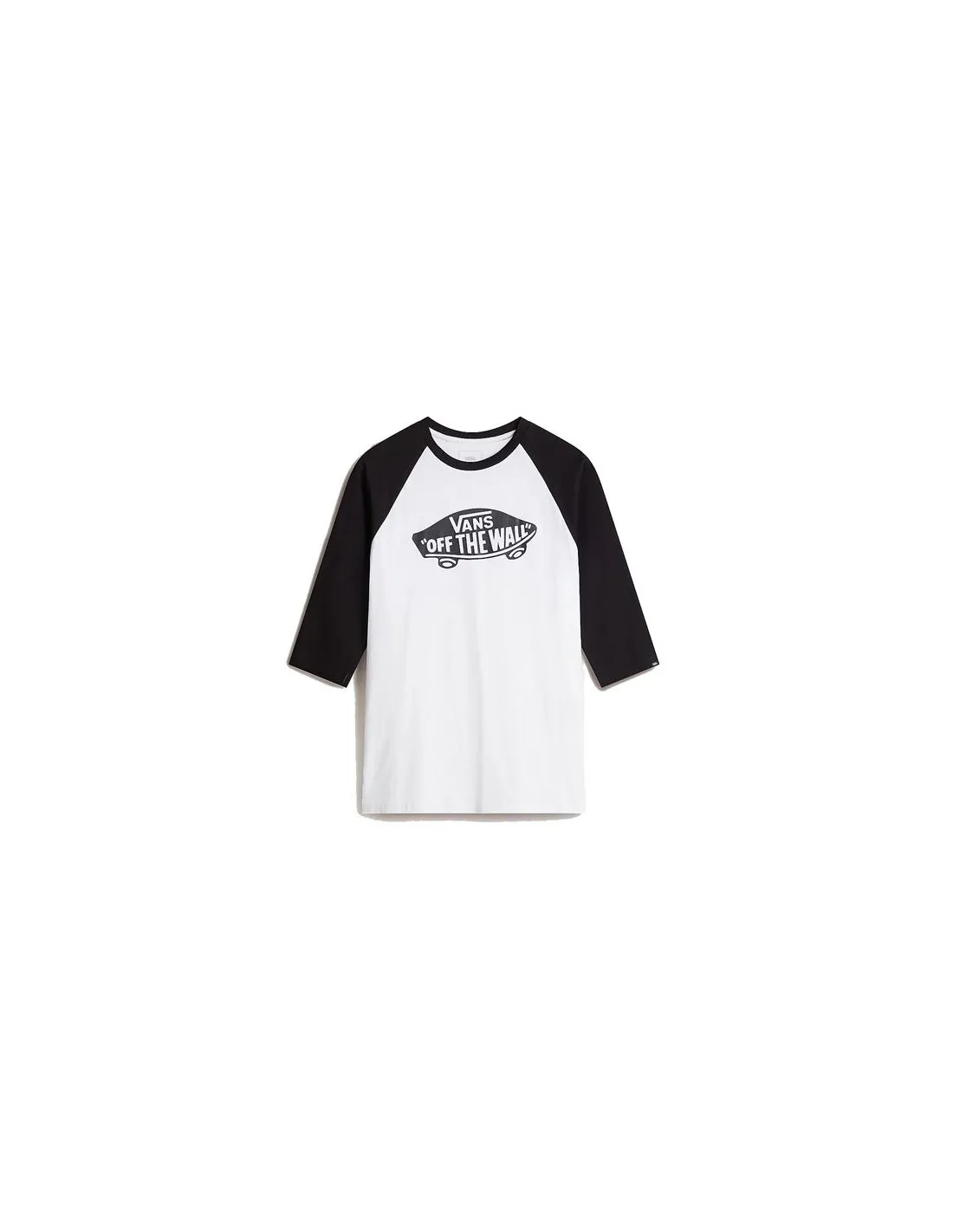 Camiseta Vans Style 76 Raglan Blanco/Negro Hombre