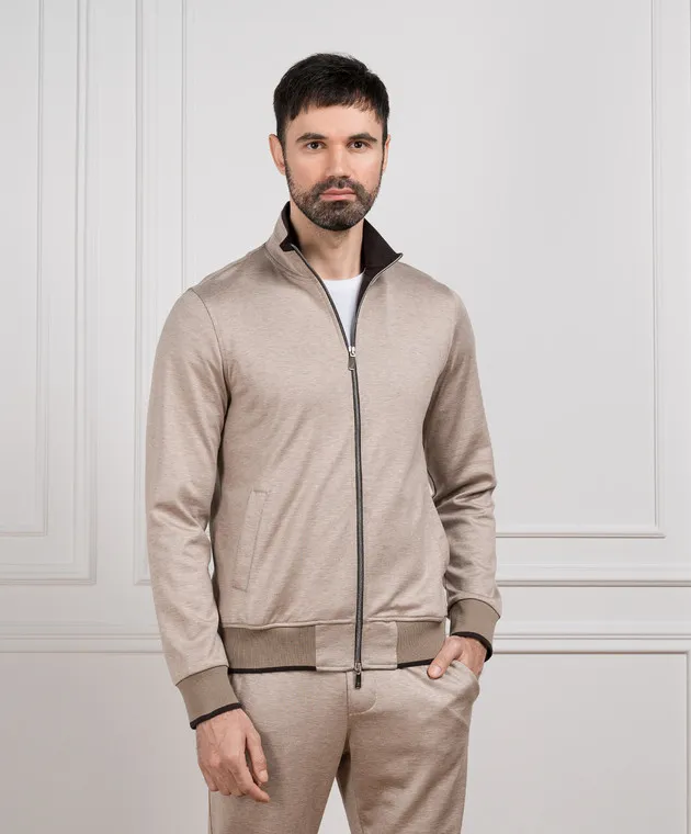 CAPOBIANCO Beige sports jacket with silk