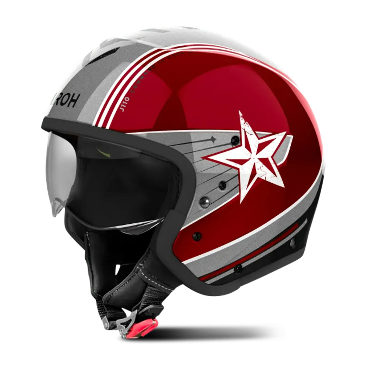 Casco Integral Airoh J 110 Command Burdeos Brillante 