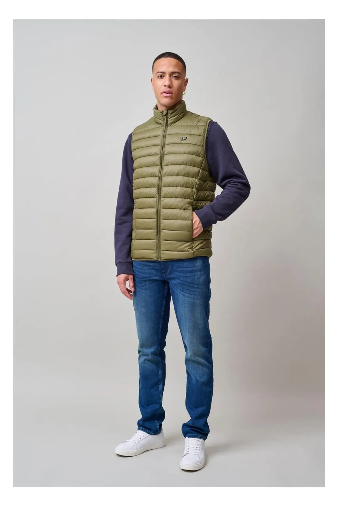 Chaleco acolchado hombre verde oliva