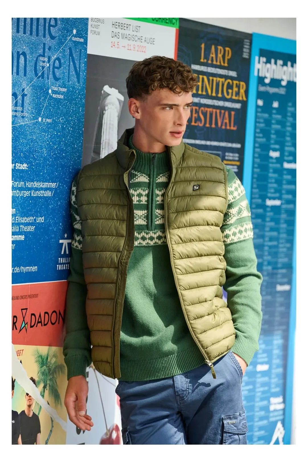 Chaleco acolchado hombre verde oliva