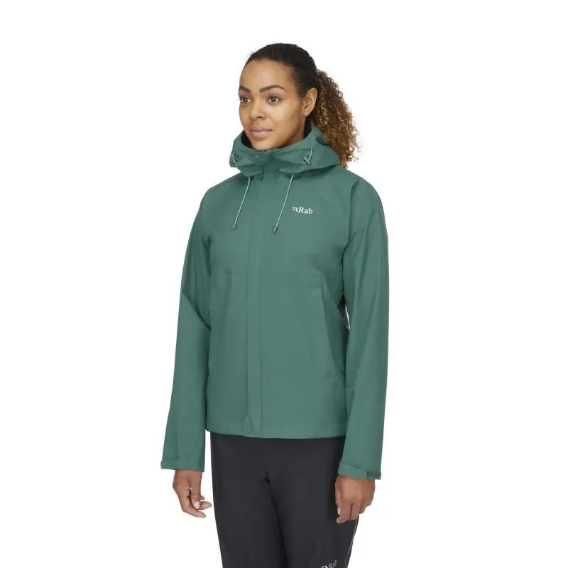 Chaqueta de mujer Rab Downpour Eco Jacket Wmns (Eucalyptus)