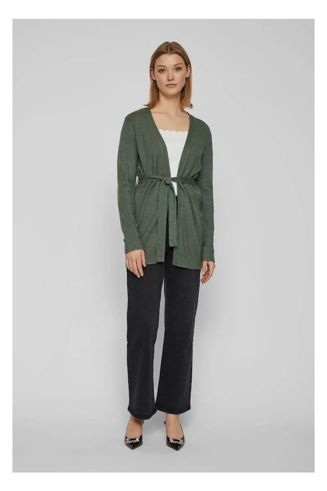 Chaqueta mujer Viril con cinturón verde duck