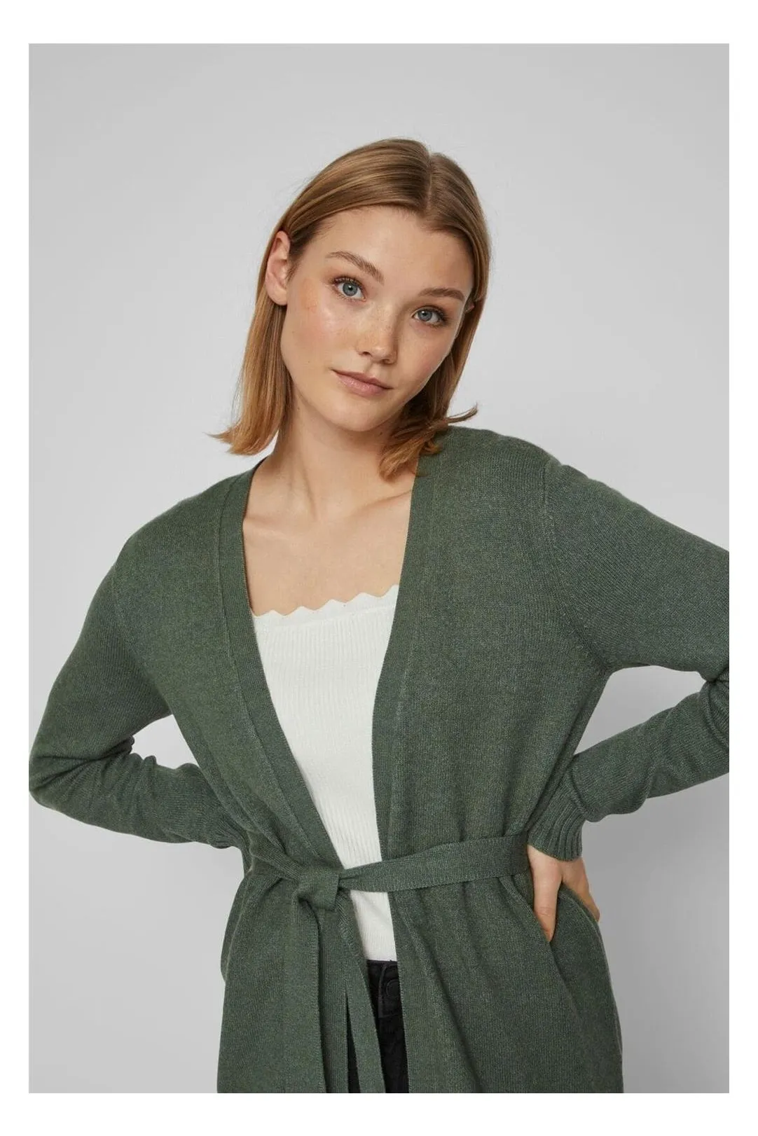 Chaqueta mujer Viril con cinturón verde duck