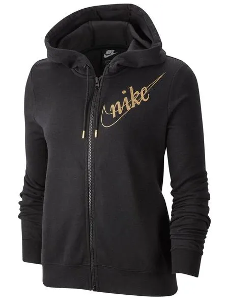 chaqueta nike negro/oro mujer