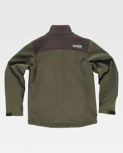 Chaqueta Workshell para niño combinada Verde Caza/Marron