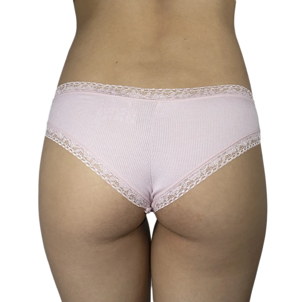 Cheeky con encaje rosado